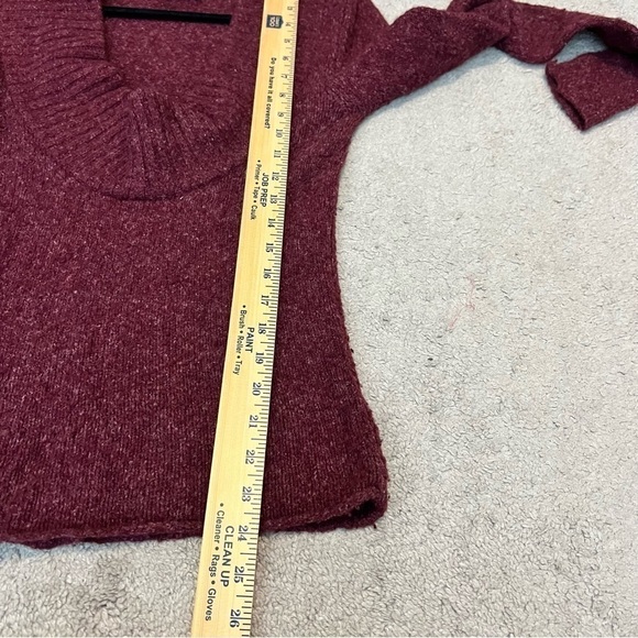 BCBGMAXAZRIA Womens Pullover Sweater Red Heathered Ribbed Acrylic Blend M - Picture 8 of 8